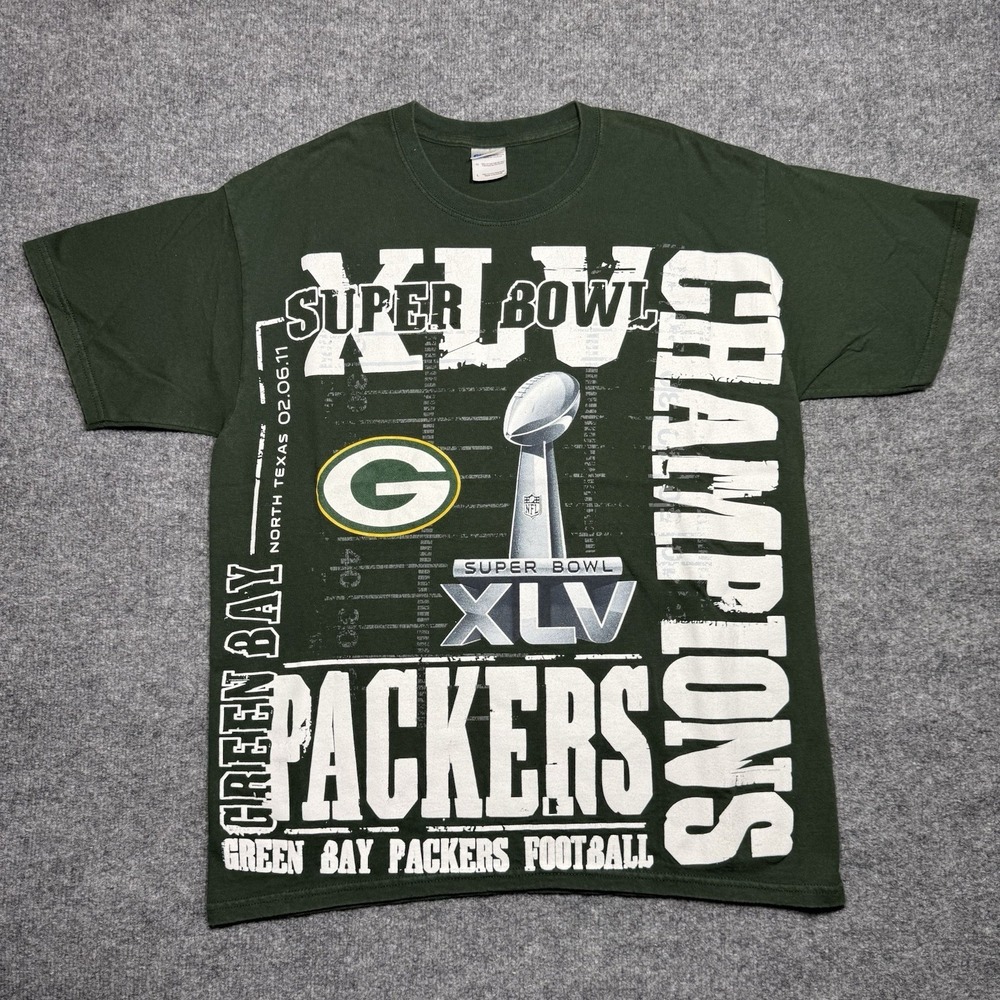 Green Bay Packers NFL Super Bowl XLV Champions Mens T Shirt  Size Large